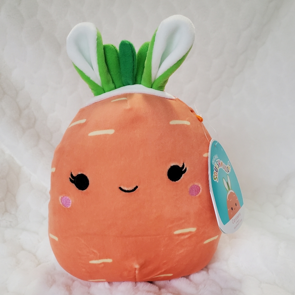 Caroleena the Carrot with Bunny Ears Easter Squishmallows BNWT 7 Inch